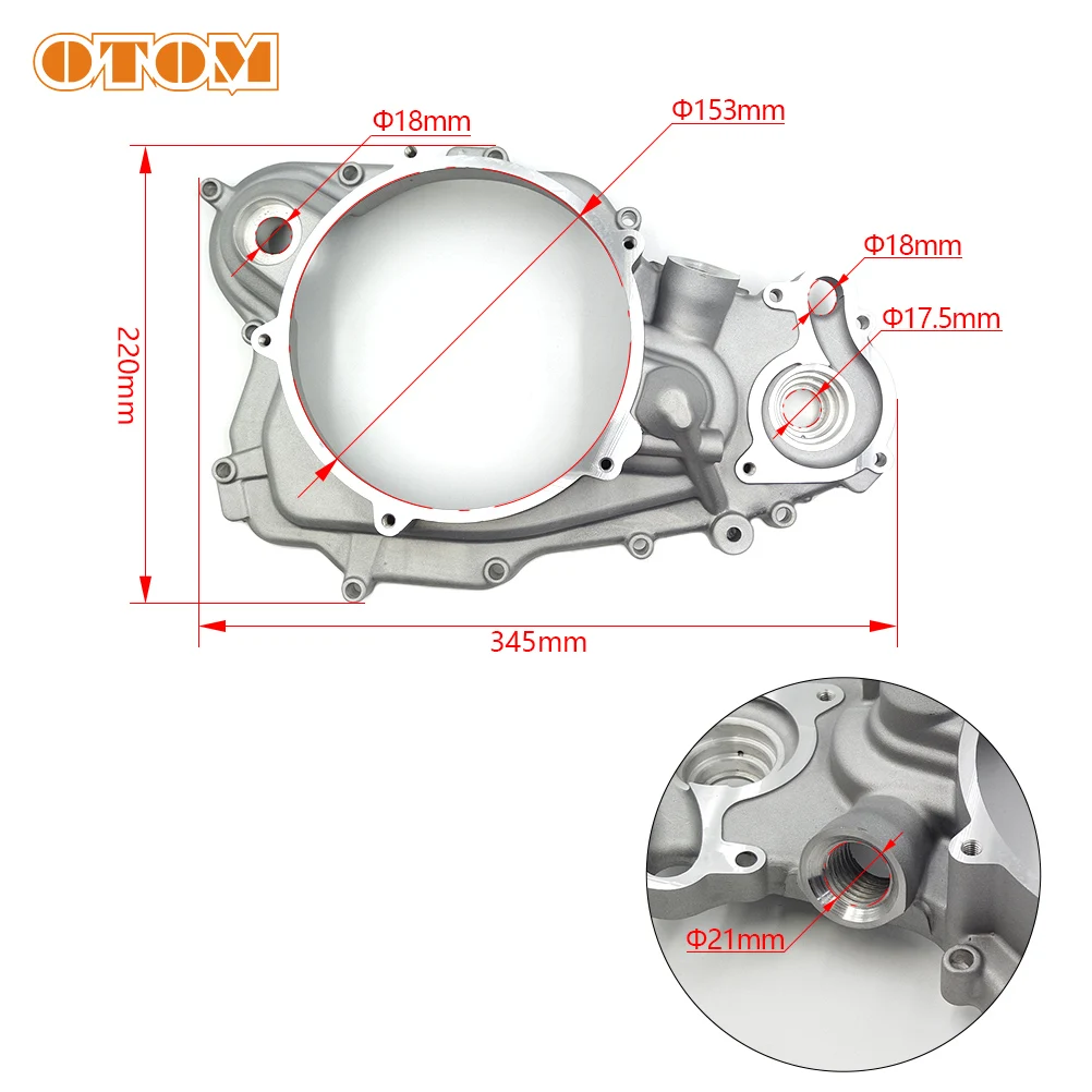 OTOM NC250 Parts Clutch Cover Motorcycle Engine Big Cover For ZONGSHEN ZS177MM 250cc KAYO T6 BSE J5 RX3 Dirt Street Bike Enduro