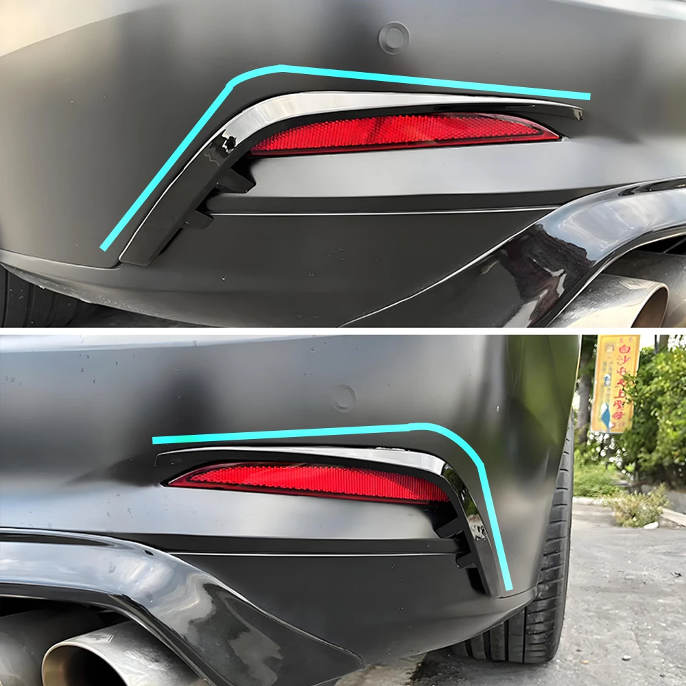 

For Ford Focus MK4/4.5 ST/ST-Line Wagon Rear Bumper Splitter Side Wing Canard Trim Glossy Black Shark Fin Wind Knife Kit