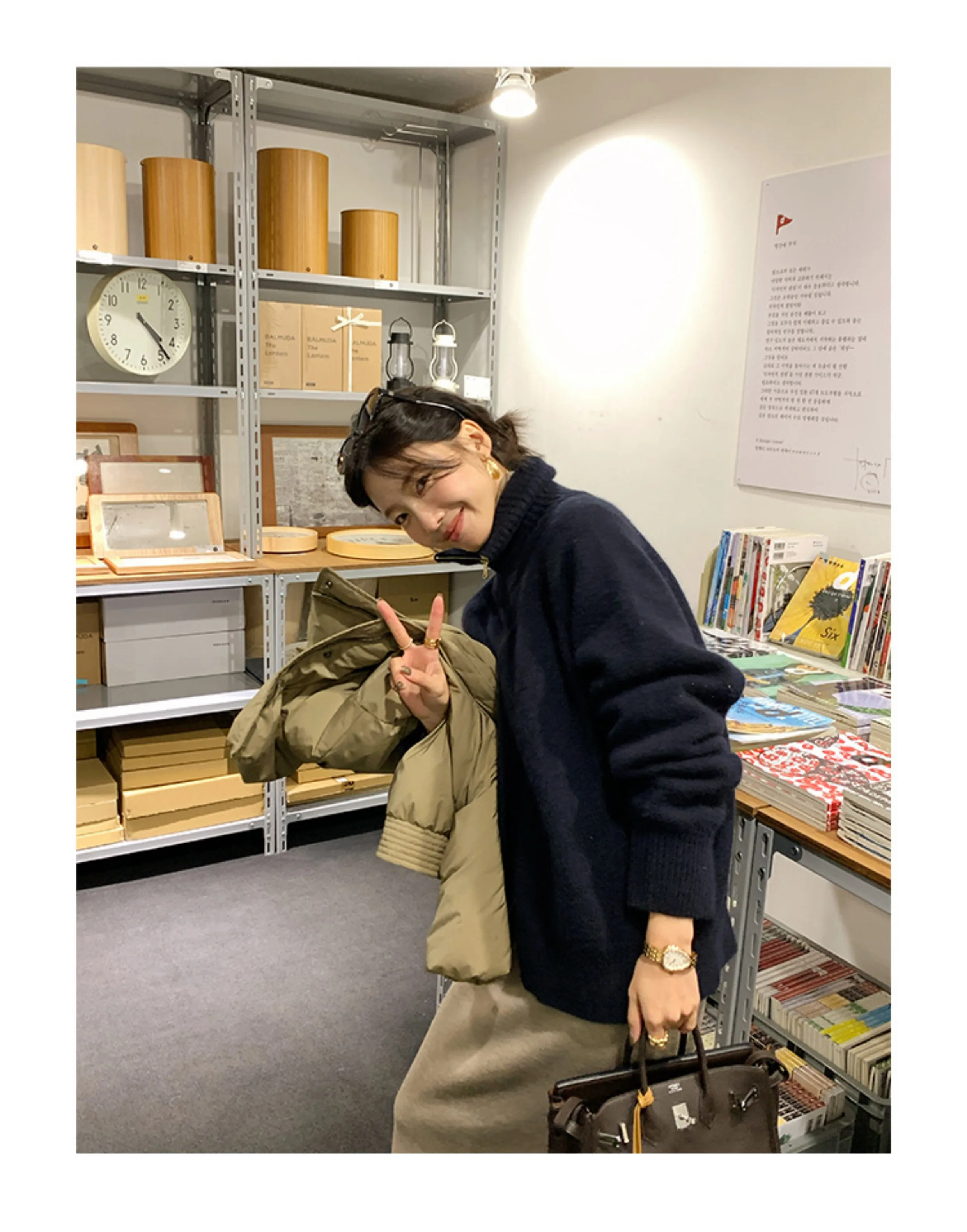 Outono e inverno novo suéter de caxemira com zíper feminino cardigan lapela suéter casaco vento preguiçoso solto.