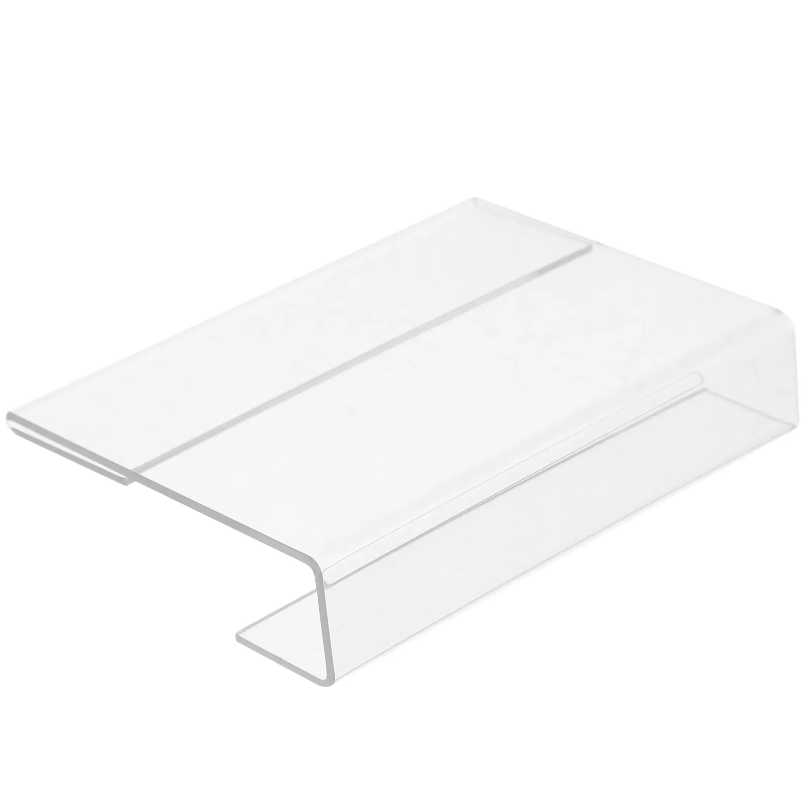 Acrylic Desk Name Holder Clear Card Heavy Duty Minimalist Hanging Install Desktop Wall Mount Office
