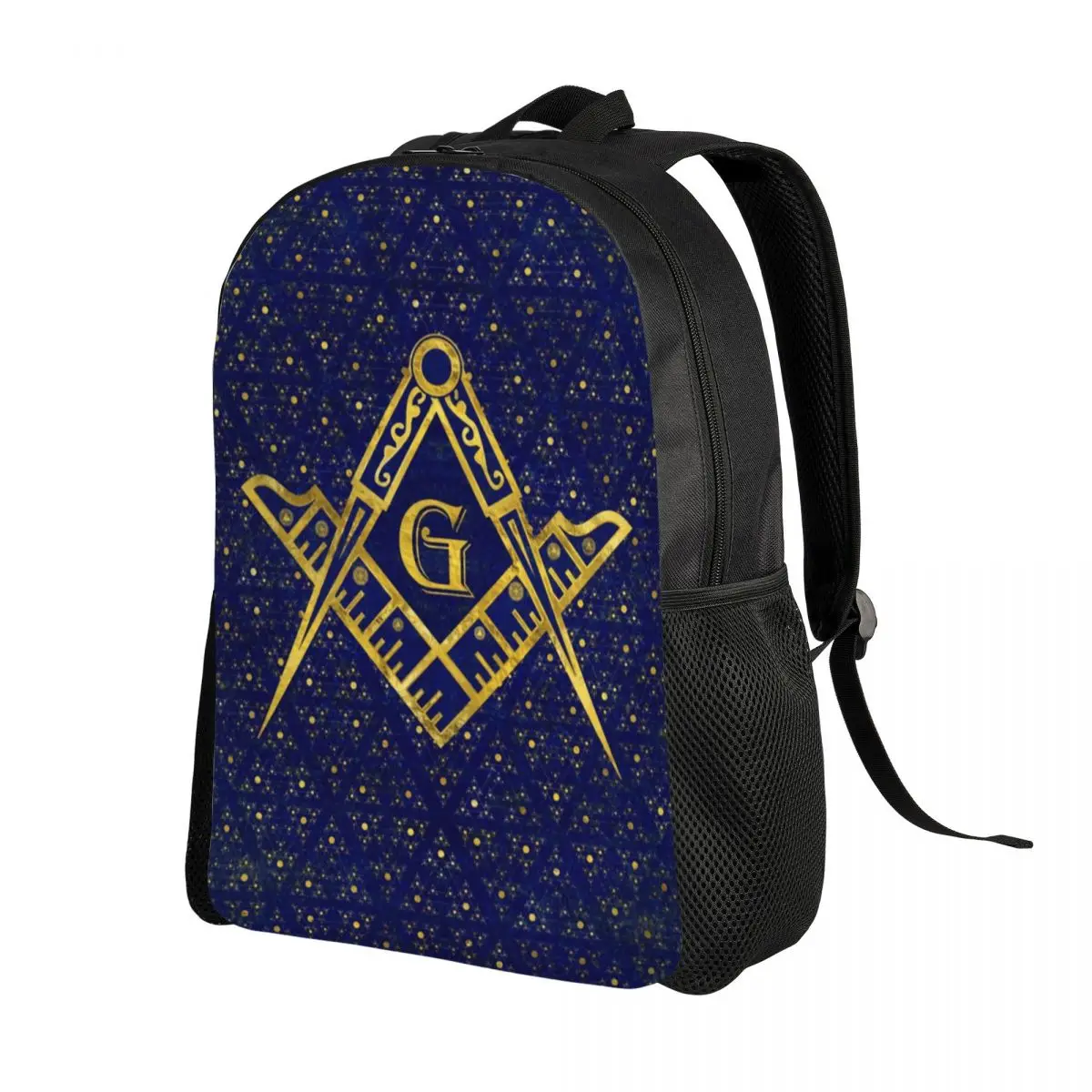 Custom Freemason Mason Symbol Travel Backpack Women Men School Laptop Bookbag Masonic Freemasonry College Student Daypack Bags