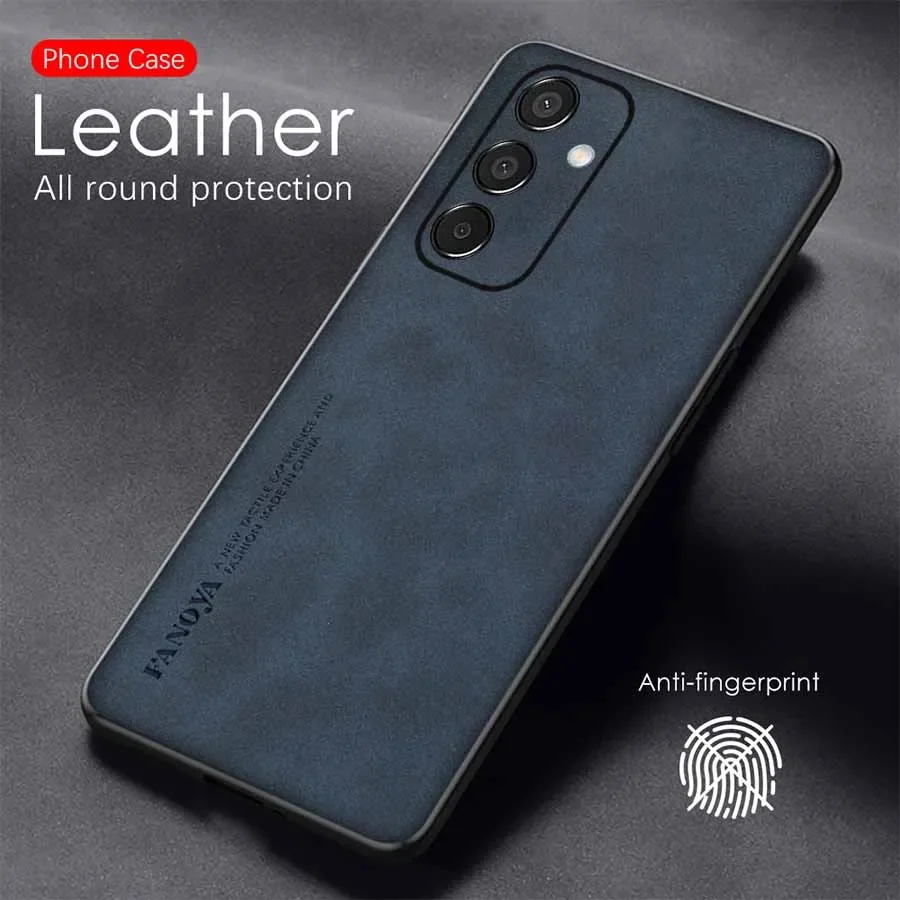 For Samsung Galaxy M15 Case Sheepskin Leather Soft TPU Frame Phone Cover For Samsung M15 M 15 15M 5G Camera Protection Fundas