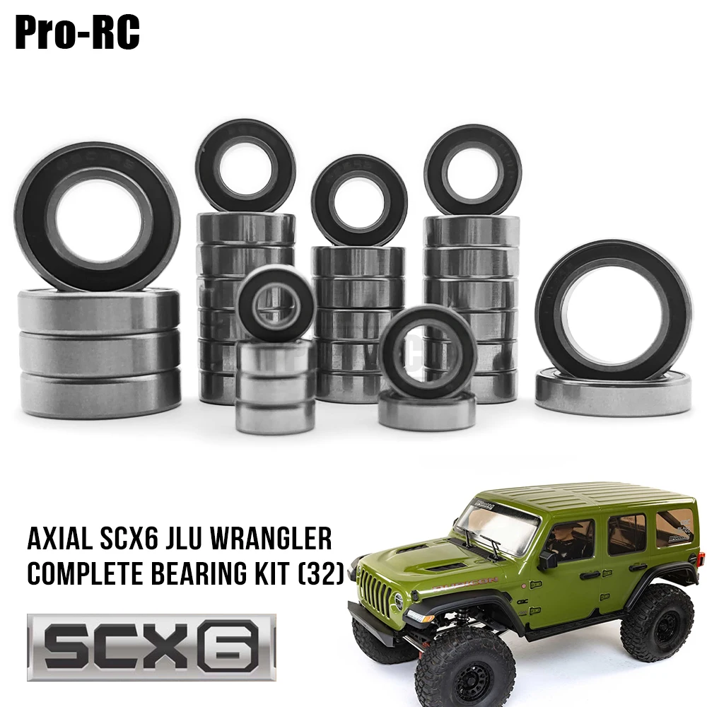 

32Pcs Complete Ball Bearings Kit Fit 1/6 Axial SCX6 Jeep JLU Wrangler / TRAIL HONCHO 4WD RTR Rc Crawler Car Upgrade Parts