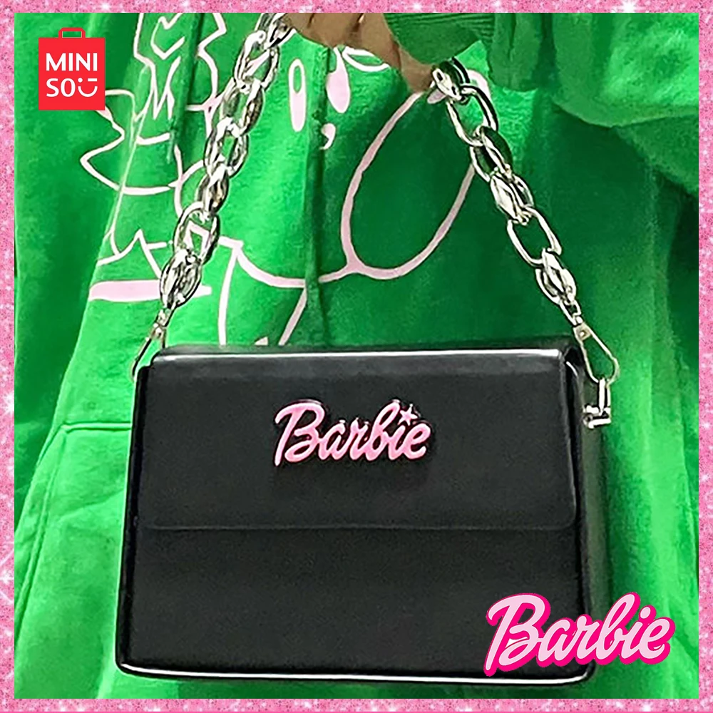 Miniso Barbie Dating Western Korean Version Chain Small Square Bag Fashion 2023 New Fashion One Shoulder Crossbody Bag Girl Gift