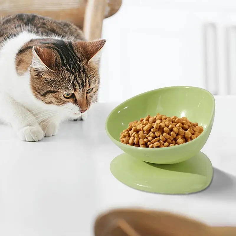 Cat Bowl Anti Vomiting Elevated Cat Food Bowl Tilted Elevated Cat Bowl Elevated Pet Feeder Bowl Stress Free Anti-Slip Free