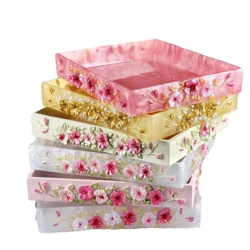 Light Luxury Creative Toilet Resin Storage Tray, Nordic Wash Table Tooth Set Sundries Storage Tray ,Home Bathroom Wash Tray