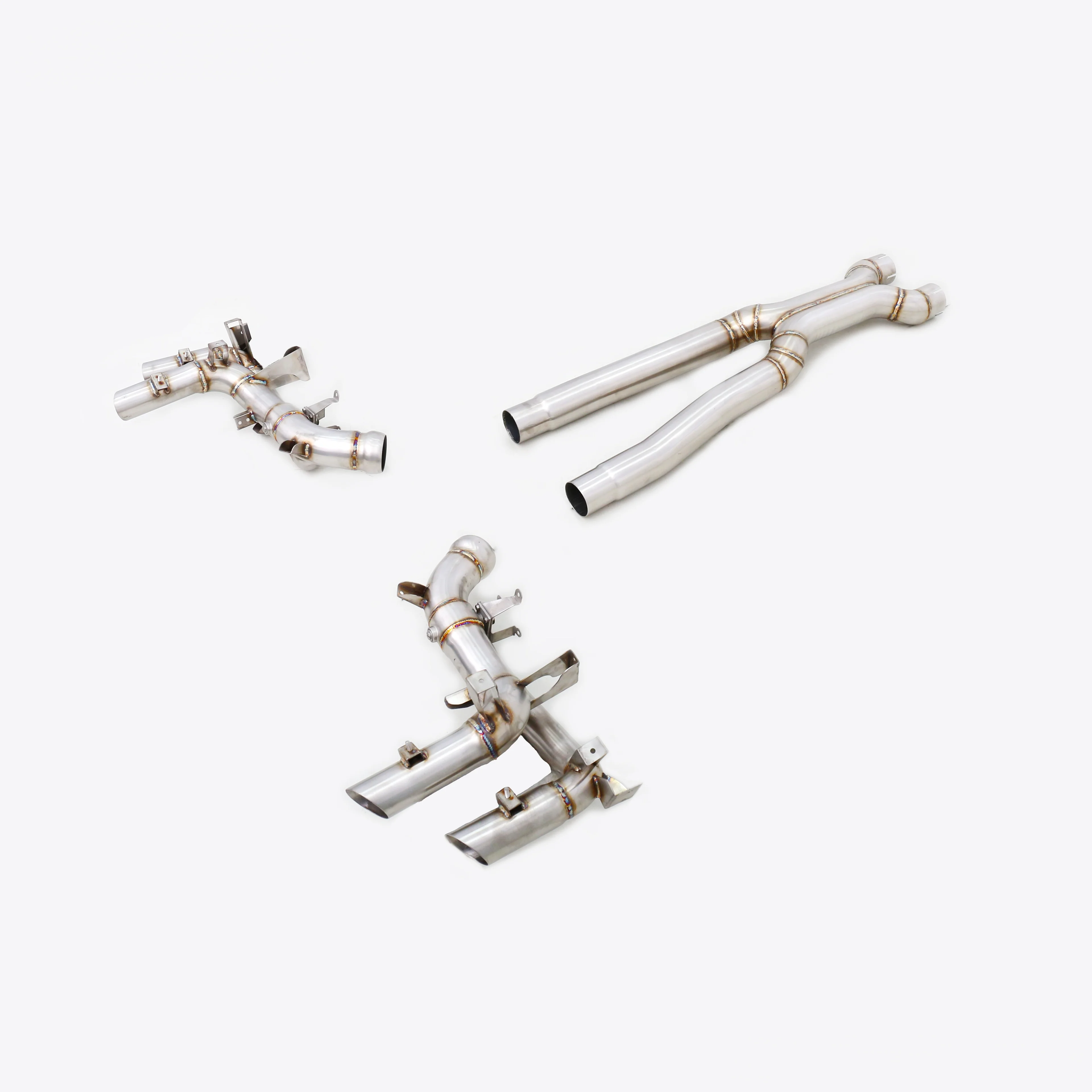 Custom Designed 304 Stainless Steel Valved Exhaust System Mirror Polished 1.5mm Thickness Perfect Fit for