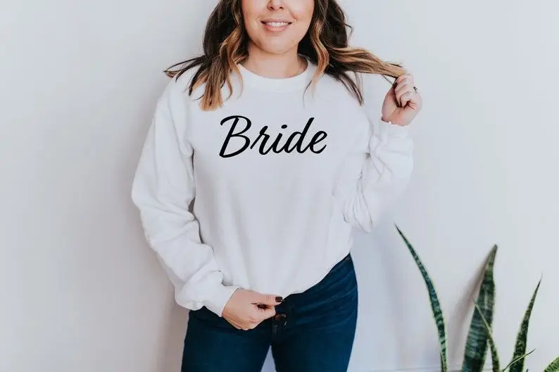 Bride Bridesmaid Maid of Honor Squad Sweatshirts, Bridal Wedding Matching Sweaters, Bachelorette, Wedding Gift 100% cotton top