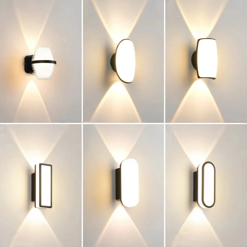 في الهواء الطلق وحدة إضاءة LED جداريّة مصباح مقاوم للماء شارع فناء شرفة مصباح المنزل المدخل الإقامة شرفة شرفة جو الإضاءة الشمعدانات