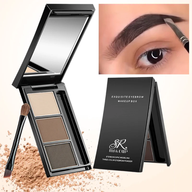 3 Colors Eyebrow Powder Waterproof Lasting Non-smudge Natrual Eyebrow Tint Makeup Palette Eye Brow Enhancers Pigment Cosmetic