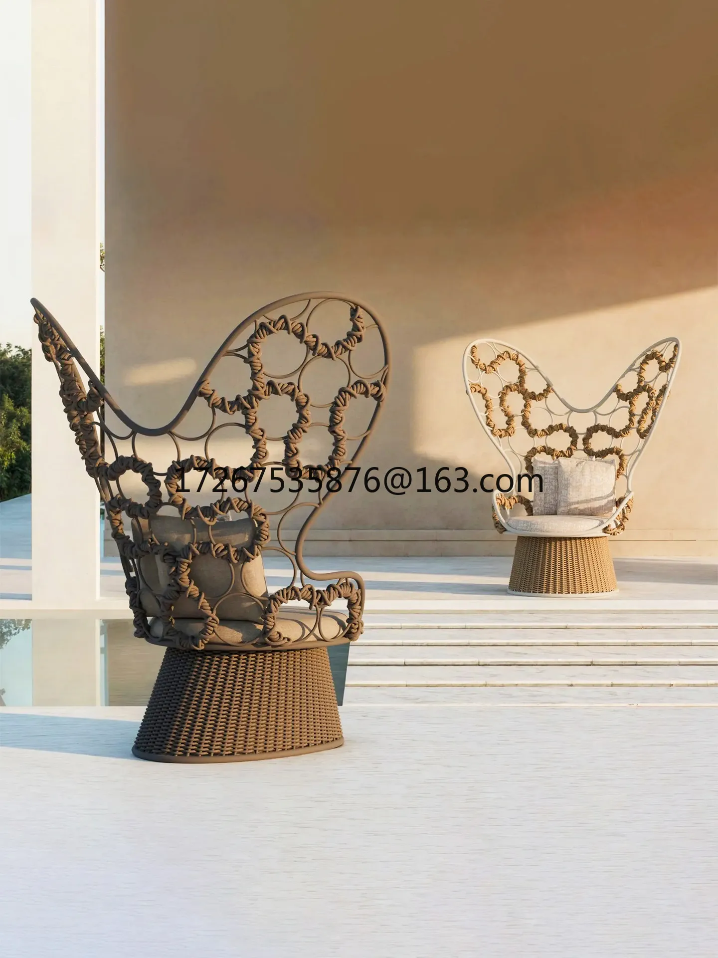 

Outdoor rattan sofa leisure rain and sun protection courtyard balcony hotel design art furniture garden open-air combination