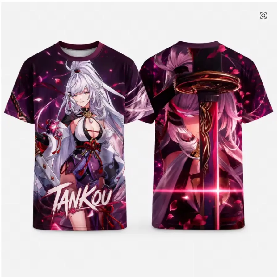 Neverness To Everness NANALLY 3D Print Short Sleeve Street Hip Hop Fashion T-shirt Comfortable Casual Oversized Cosplay Tees