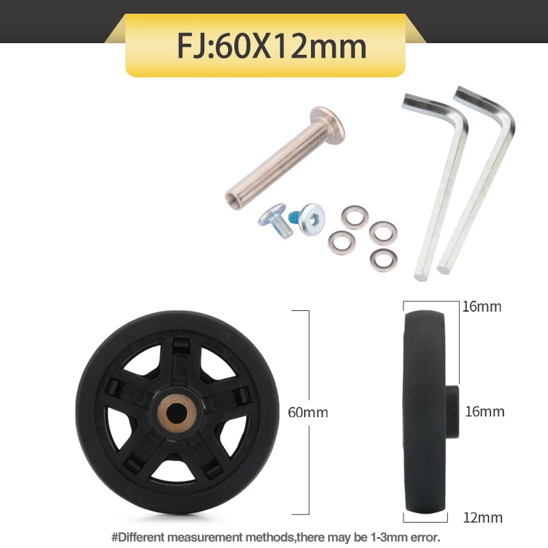 여행 가방 휠 액세서리, 음소거 항공기 휠 트롤리, 여행 수하물 범용 림, 내마모성 교체 수리 캐스터