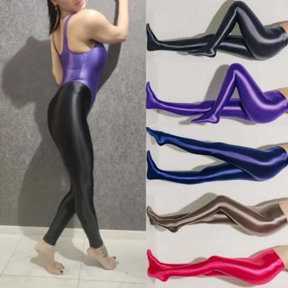 

1PC 40-85KG Sexy Men Women Satin Glossy Opaque Shiny Pantyhose Damen Nylon Glitter Sexy Strümpfe Yoga Pajamas Capris 2023 New