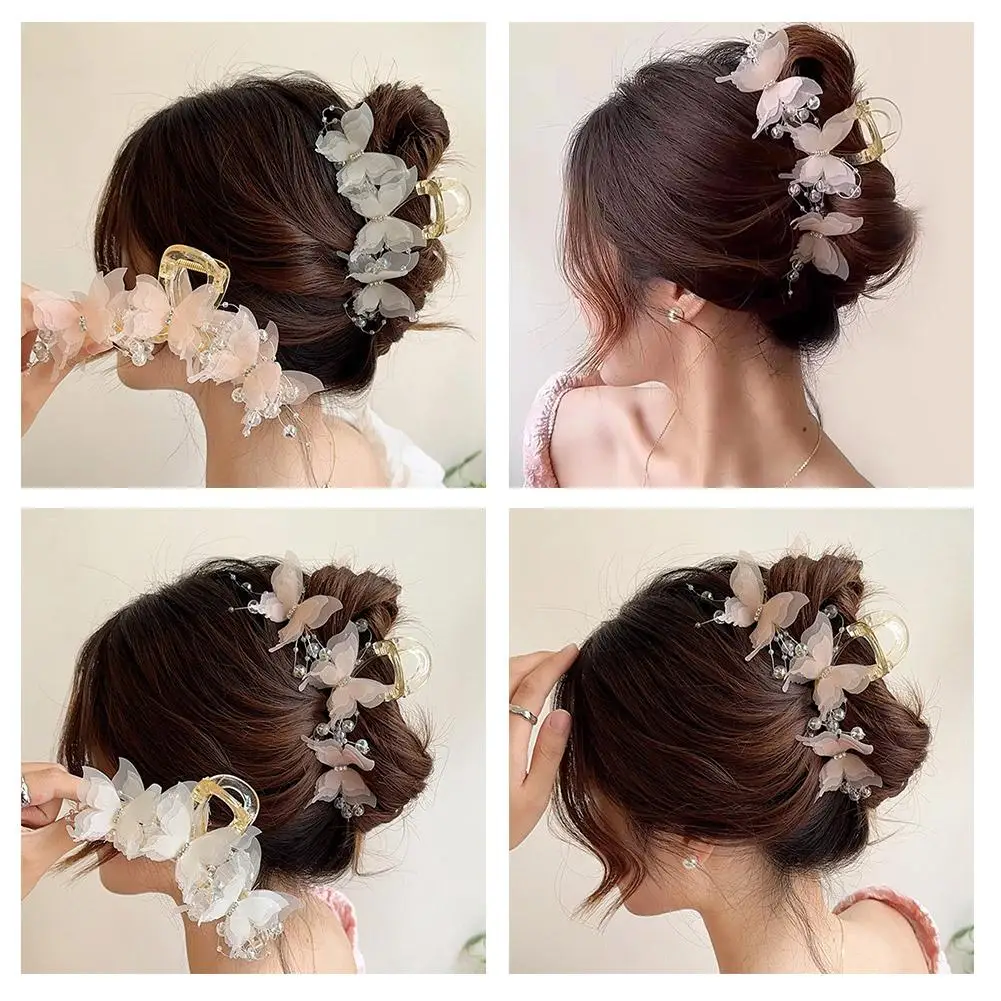 

Fashion Butterfly Shark Hair Clip Shark Ponytail Hair Headwear Woman Clip Claw Aesthetic Headdress Accessory Sweet Vintage U1Z6