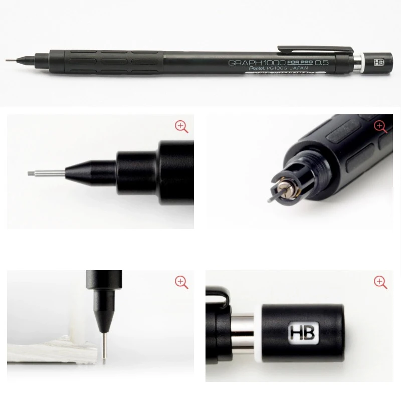Japan Pentel GRAPH 1000 For PRO Mechanical Pencil Metal Clip 0.3