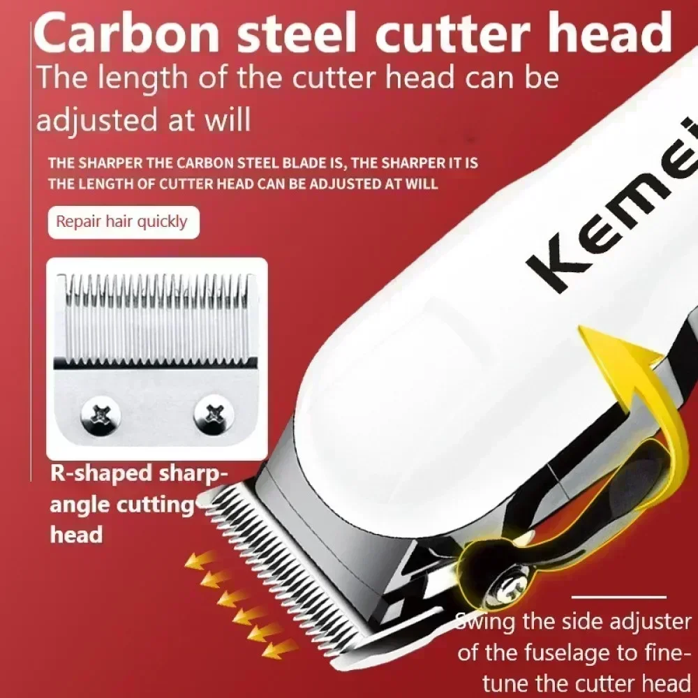 Kemei Haarschneidemaschine KM-809A Haarschnittmaschine Drahtloser Trimmer Männer Professionelle Haarschneidemaschine Wiederaufladbare Haarschnitt Barberkemei – Detail 3