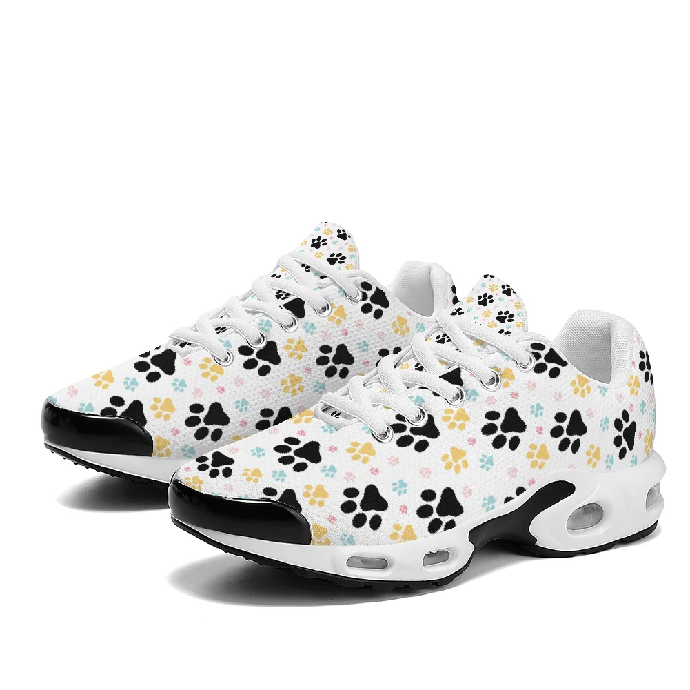 

Men's and women's colorful cartoon paw print casual air-cushioned shoes with breathable mesh uppers sport shoes
