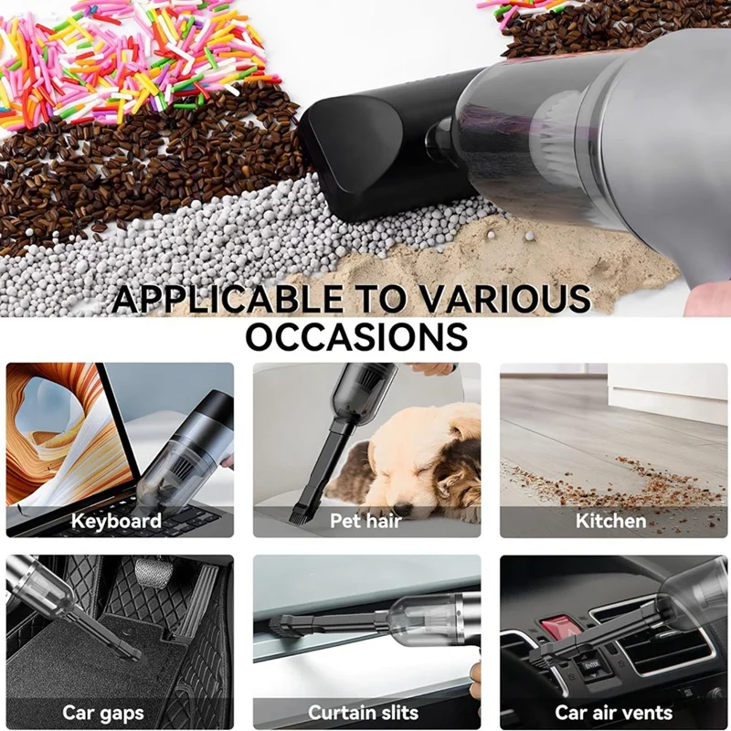 Mini Handheld Vacuum Cleaner Handheld Wireless ABS Car 3-In-1 Compressed Air Multifunctional Brushless Motor