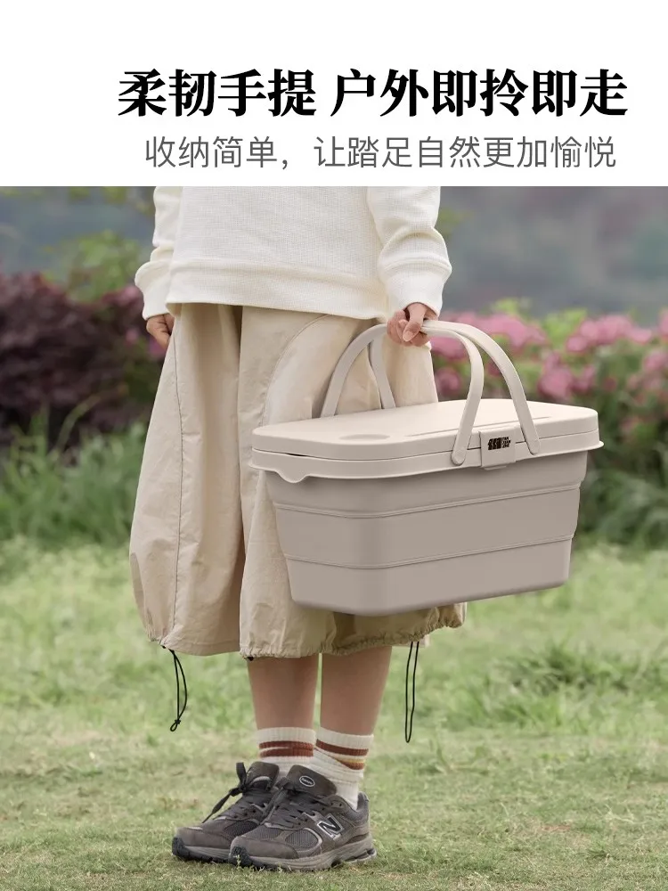 Outdoor Camping Aufbewahrungsbox Ins faltbare Box Aufbewahrungsbox Eimer Picknickkorb Aufbewahrung