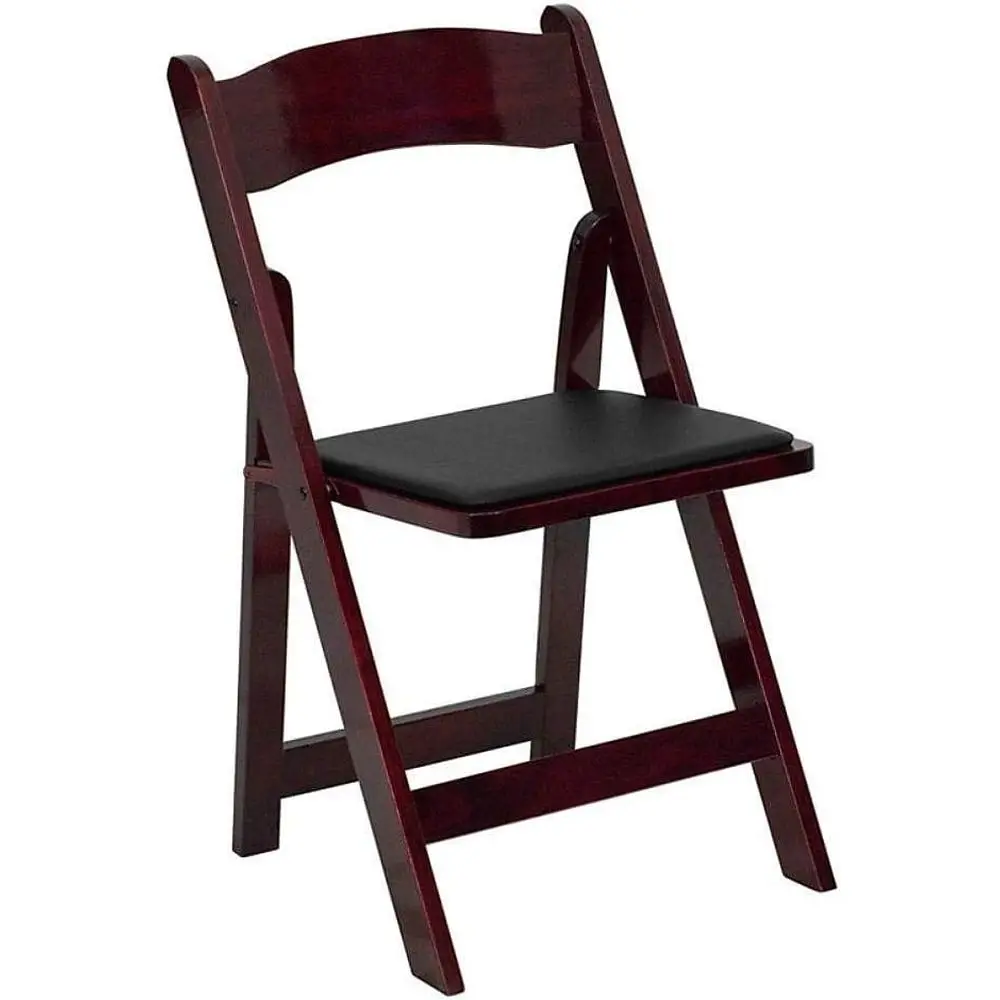 

Pack HERCULES Series Mahogany Wood Folding Chair with Vinyl Padded Seat