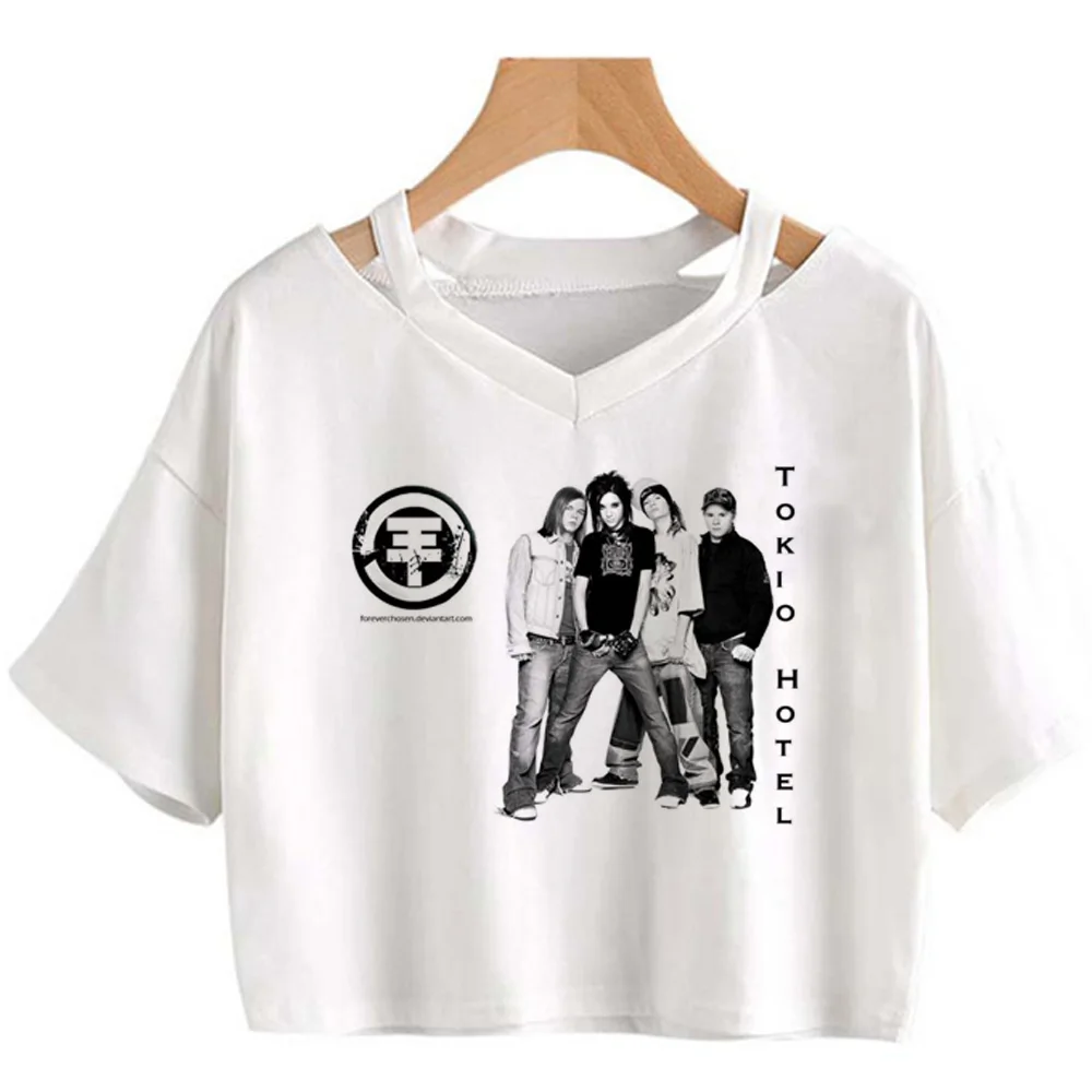 

Tokio Hotel top women harajuku graphic manga top girl anime 2000s graphic clothes