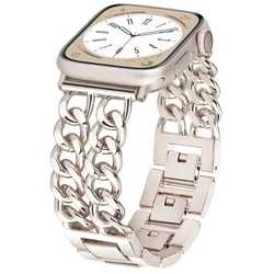 Link Bracelet for Apple Watch Band Ultra 2 49mm 40mm 44mm 41mm 45mm Metal Stainless steel IWatch Strap Series 9 8 7 SE 6 5 4 3