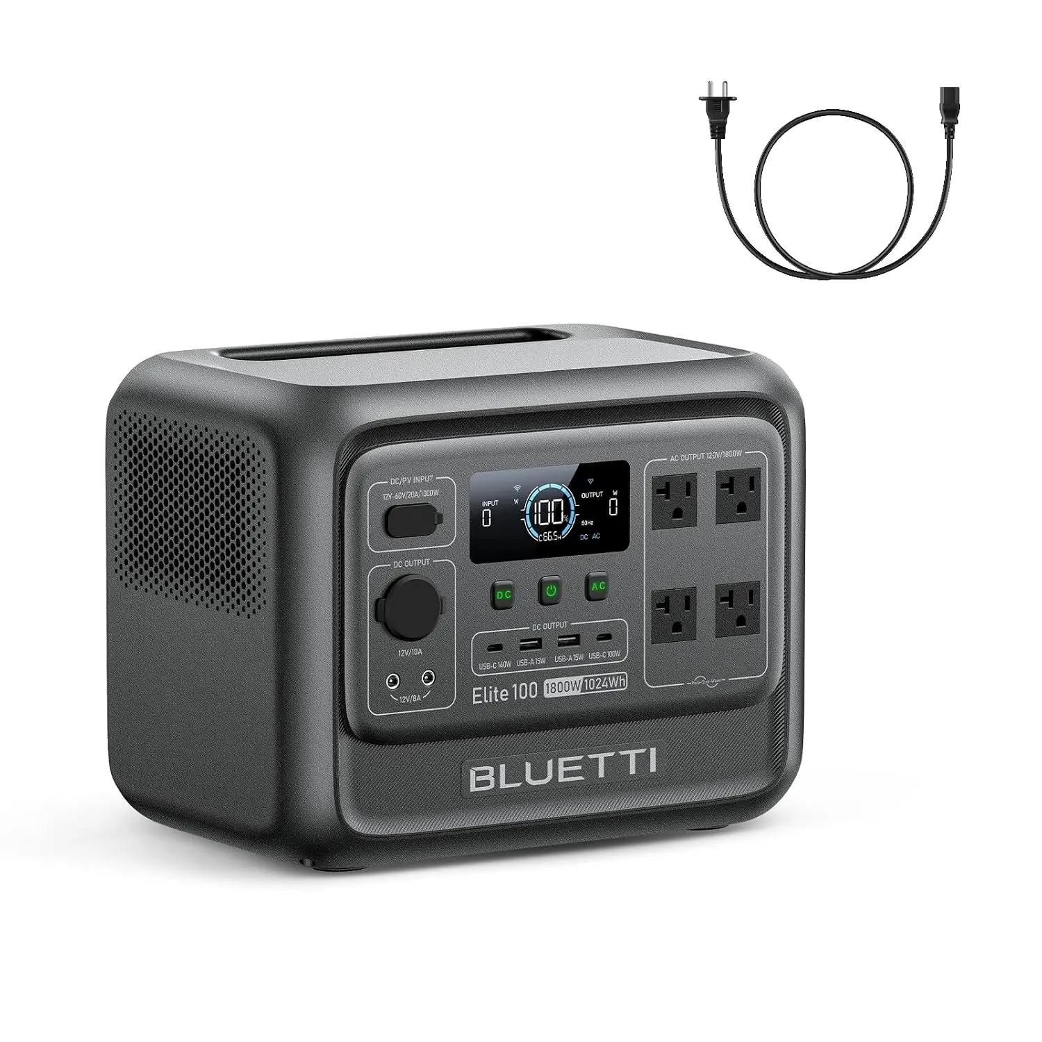 Portable Power Station 1024Wh 1800W with AC Cable for Outdoor Camping & Home Backup, Customized