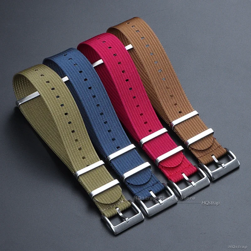 Correa de reloj acanalada para hombre y mujer, correas militares de nailon resistente, correa de reloj Retro, bandas de tela trenzada, cinturón deportivo Universal, 18mm, 20mm, 22mm