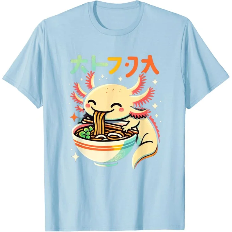 Axolotl Ramen Kawaii Neko Japanse noedels esthetische T-shirt