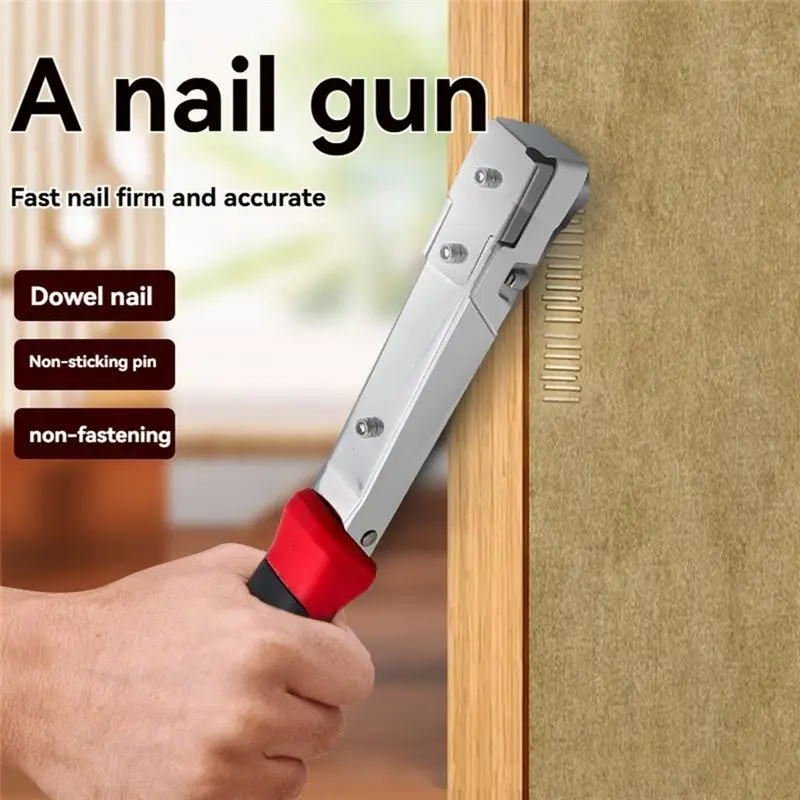 DT15 Handheld Hammer Tacker Stapler, Manual Hammer Stapler for Door Type Nails, Heavy Duty Framing Nail Gun for Carpentry