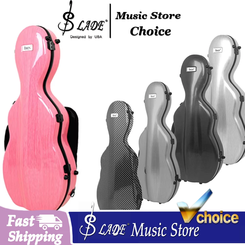 4/4 Violin Case Carbon Fiber Lightweight Hard Fiddle Case with Hygrometer Music Sheet Bag Straps for 4/4 Violin Accessories