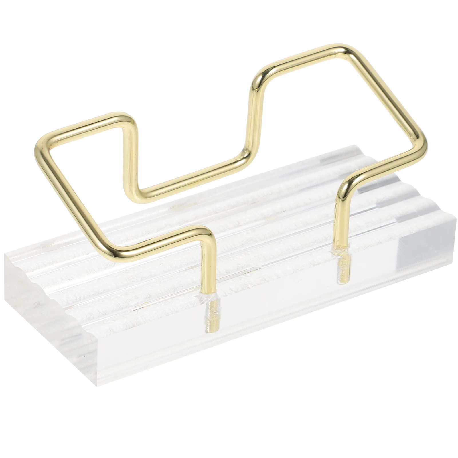 

Business Card Holder Transparent Acrylic Metal Stand Desk Organizer Large Capacity Gifts Office Supplies