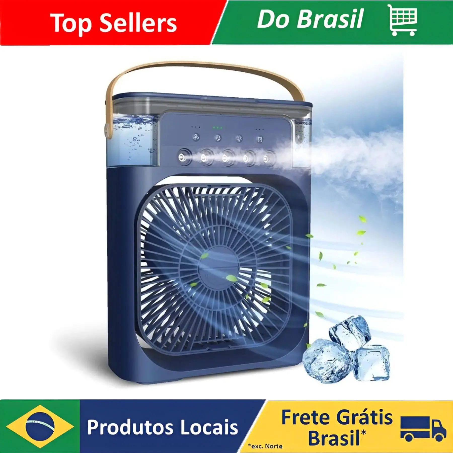 Ventilador Refrigerador De Ar Condicionado Umidificador Portátil Com Led Reservatório De Água TIPO C Usb