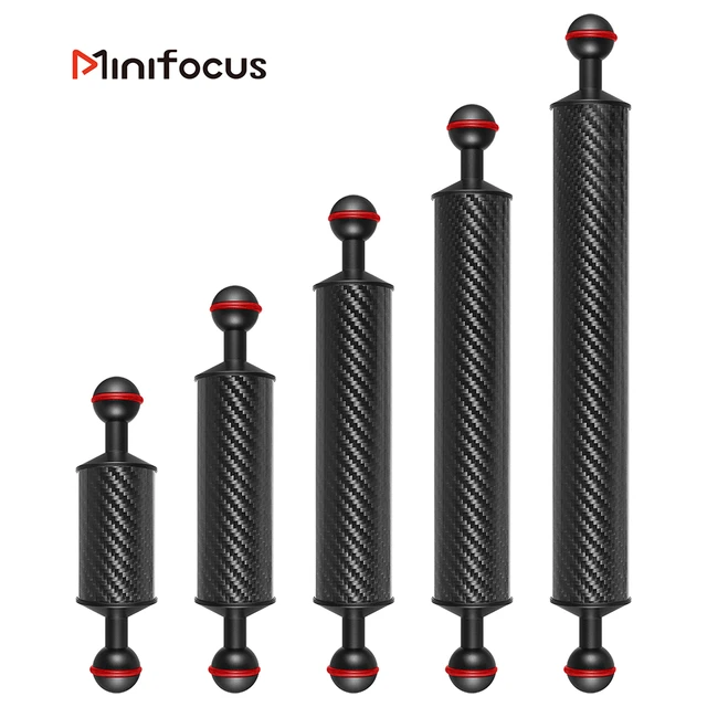 2 x d40mm braço flutuante subaquático de fibra de carbono para caixa de bandeja de mergulho luz de vídeo/flutuabilidade estroboscópica montagem de bola flutuante (2 peças)