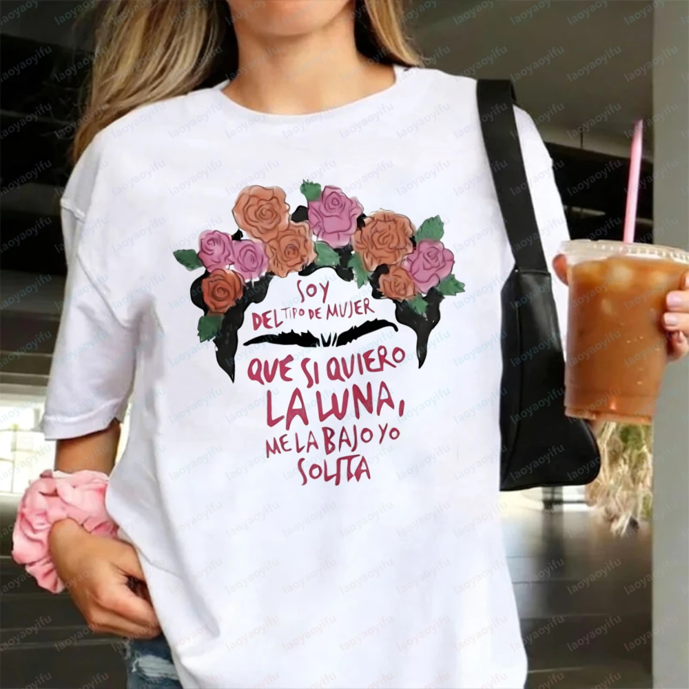 Mexican Culture Design Tee Frida Kahlo Women T-Shirt Trendy Casual Style Cotton Tops Trend Classics Nostalgia Clothes for Women view 2