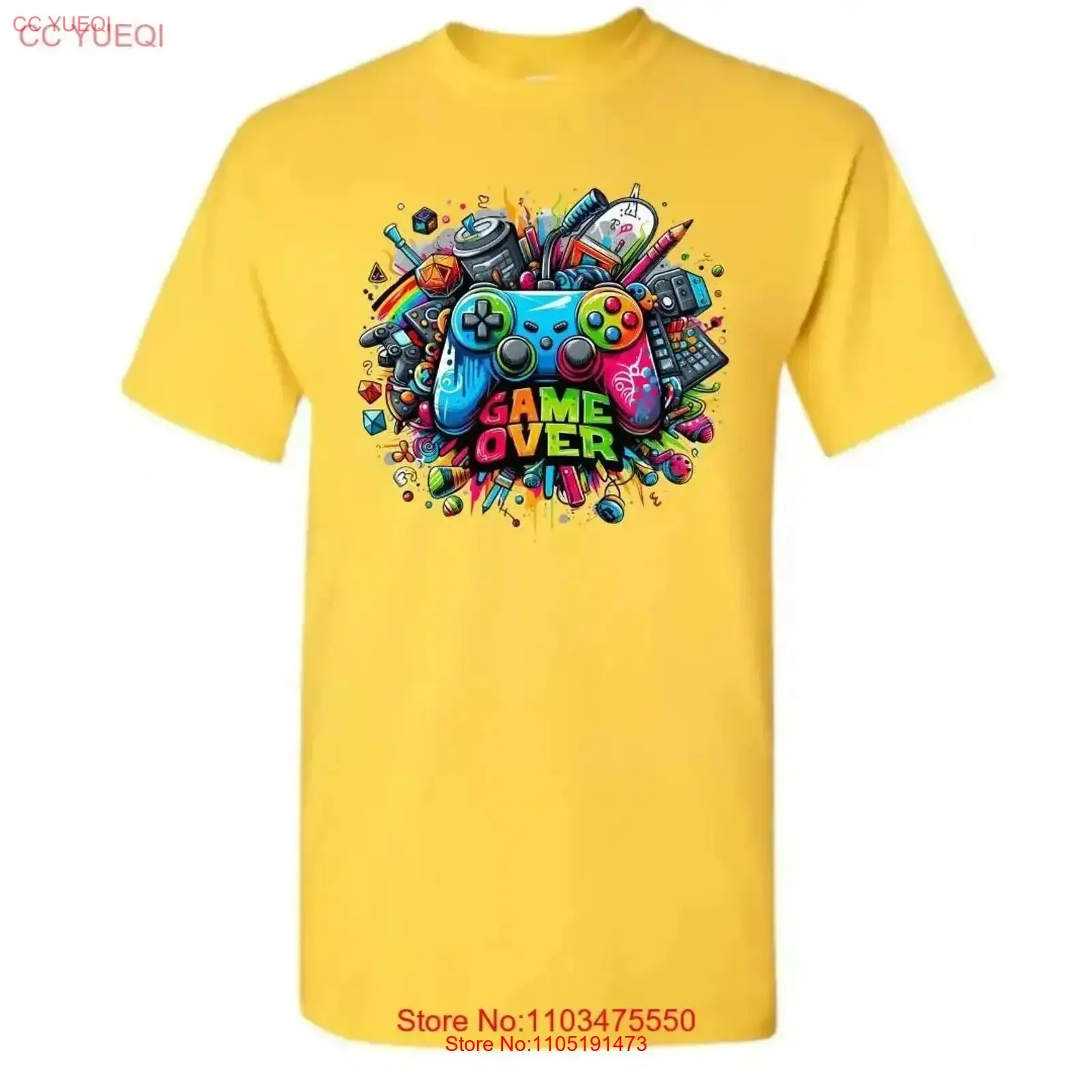 

Game Over Men's or Women's T Shirt Size XL vintage Washed designer clothes homme fashion Casual Versatile Soft Slightly