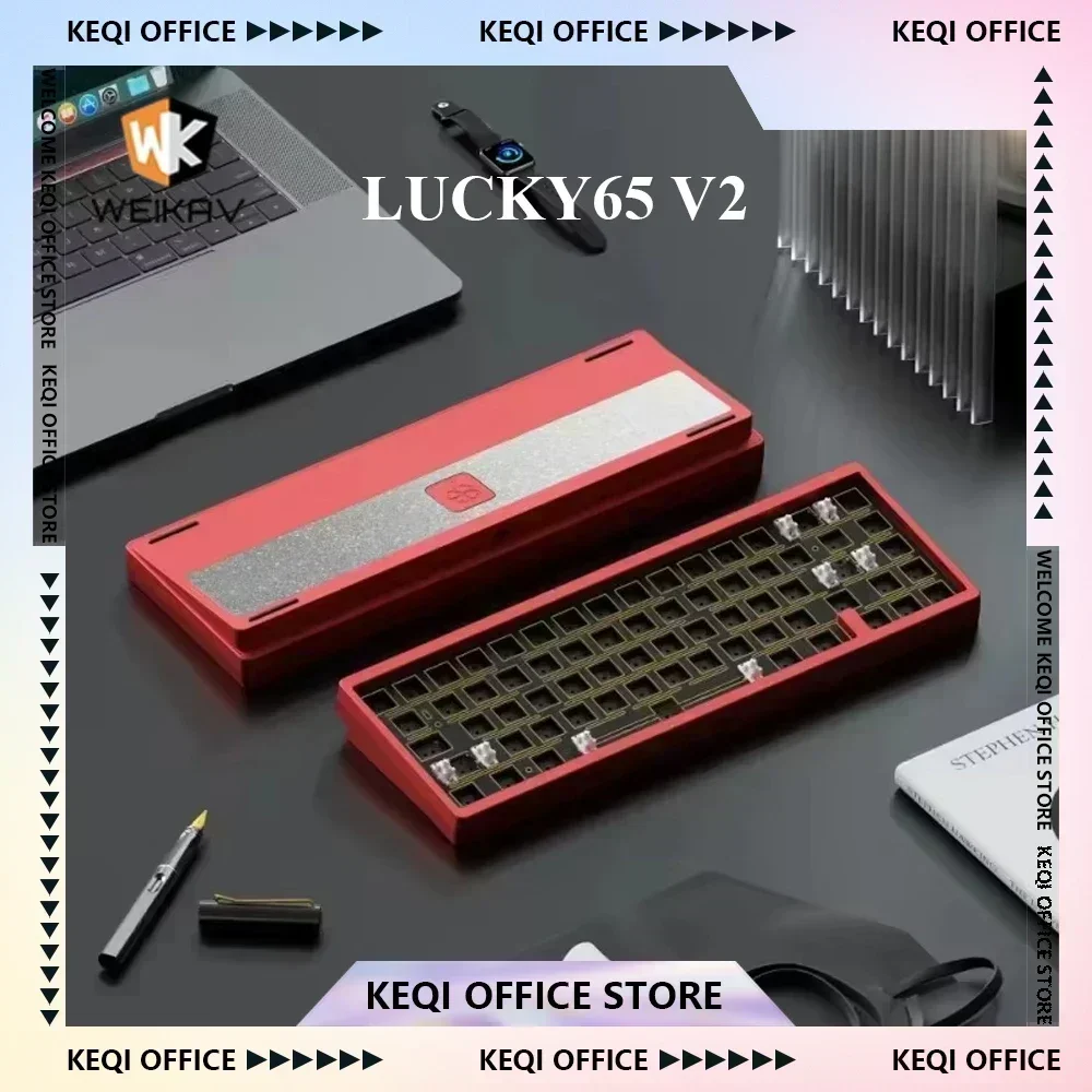 Weikav Lucky65 V2 Mechanical Keyboard Kit 3Mode 2.4g Bluetooth Customization Hotswap Gasket Structure Rgb PC Gamer Keyboard Gift