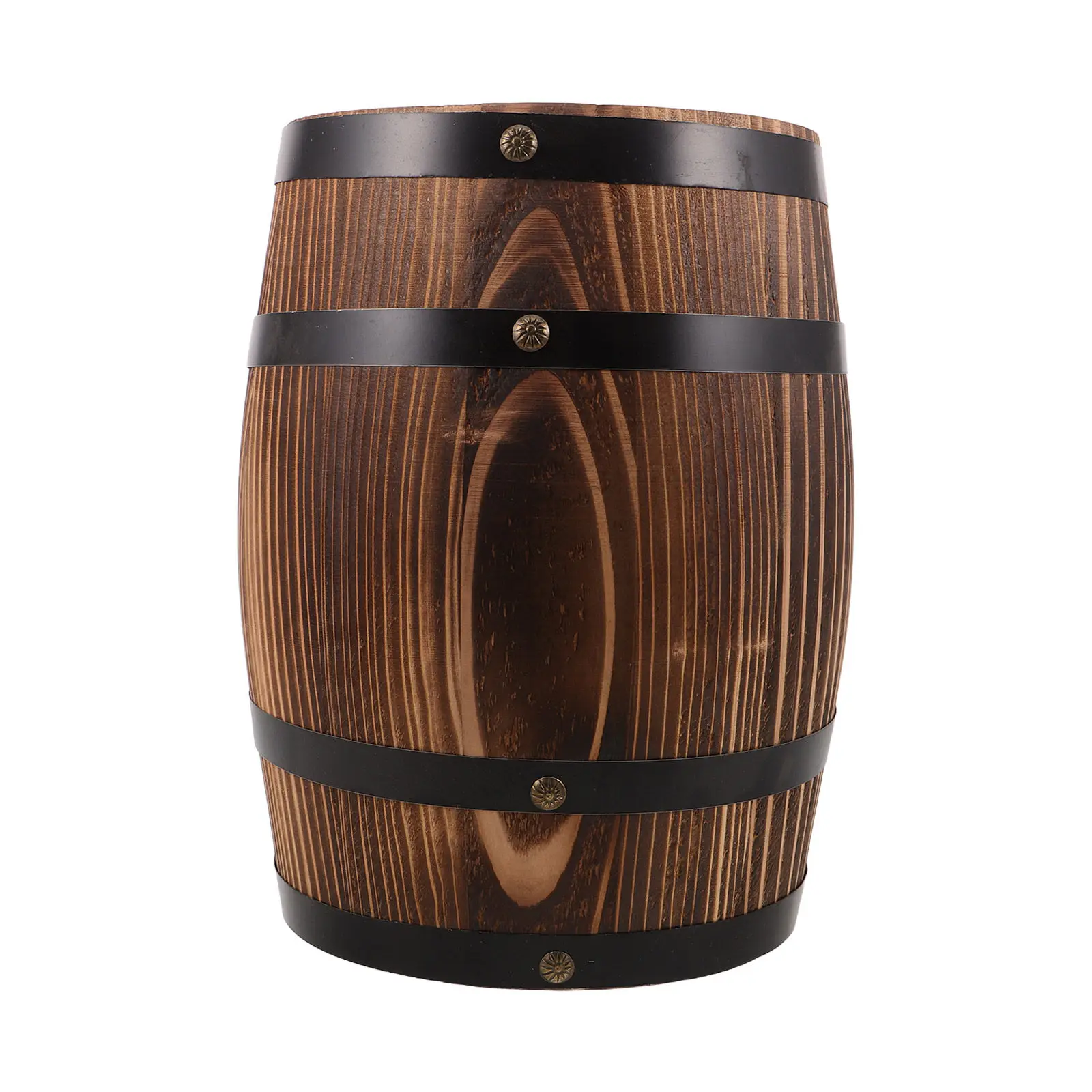 Wood Barrel Stool Rustic Vintage Wine Barrel Garden Stool Side Table Planter Stand Farmhouse Kitchen Counter Patio Furniture