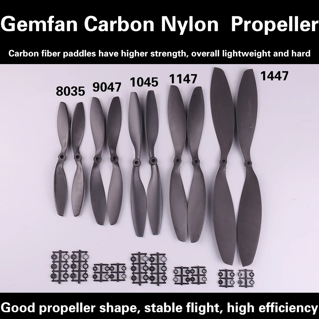 Gemfan Carbon Nylon Propeller CW/CCW Props 8038 8045 9047 1038 1045 1147 1238 1447 For RC FPV Airplane Multirotor Drone