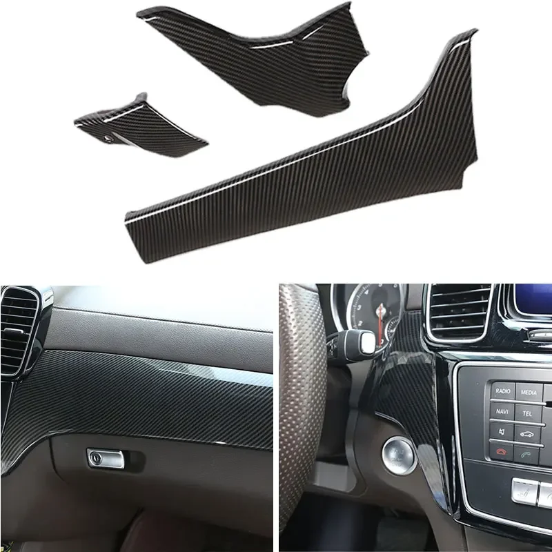 

Car Styling ABS Carbon Fiber Texture Center Control Dashboard Panel Cover Trim For Mercedes Benz GLE 350 GLS 400 2016-2019 LHD