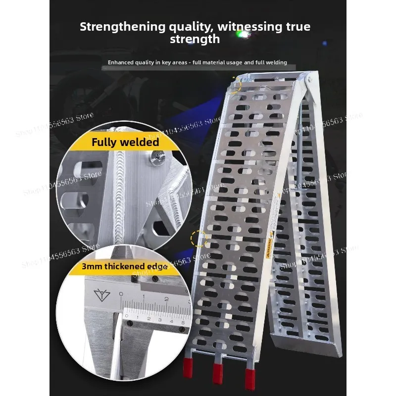 Motorcycle aluminum alloy ladder ramp folding platform ladder springboard loading and towing truck transportation boardingbridge