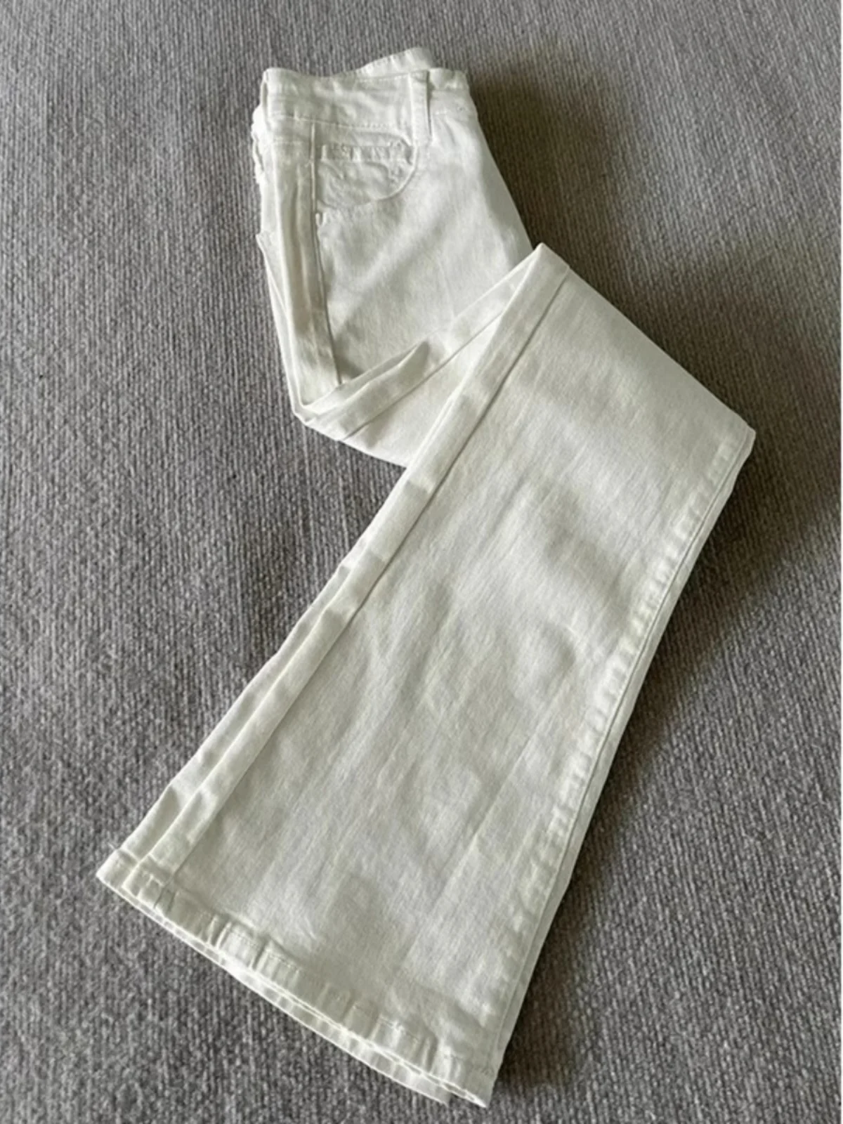 

White Slim Fit Straight Leg Jeans Men's Spring Autumn High Waist Long Pants Le Blade Bootcut Trousers Cleanfit Trendy Jeans