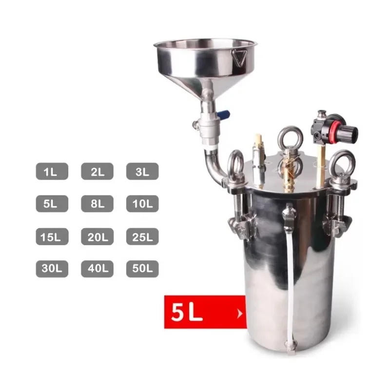 5L Pressure Vessel SUS 304 5L Liquid Glue Vessel Distribution Storage Pressure Tank