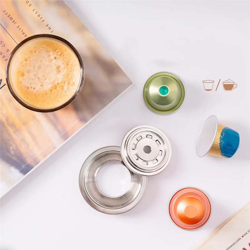 فلتر قهوة AF93 من الفولاذ المقاوم للصدأ لـ Delonghi ENV135/Vertuo Next/Vertuo ماكينة صنع القهوة قابلة لإعادة الاستخدام وقابلة لإعادة الملء على شكل حرف G