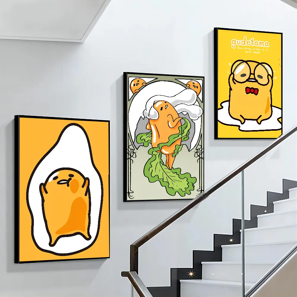 Anime Yellow G-Gudetama Poster Paper Print Home Living Room Bedroom Entrance Bar Cafe Art Painting Decoration