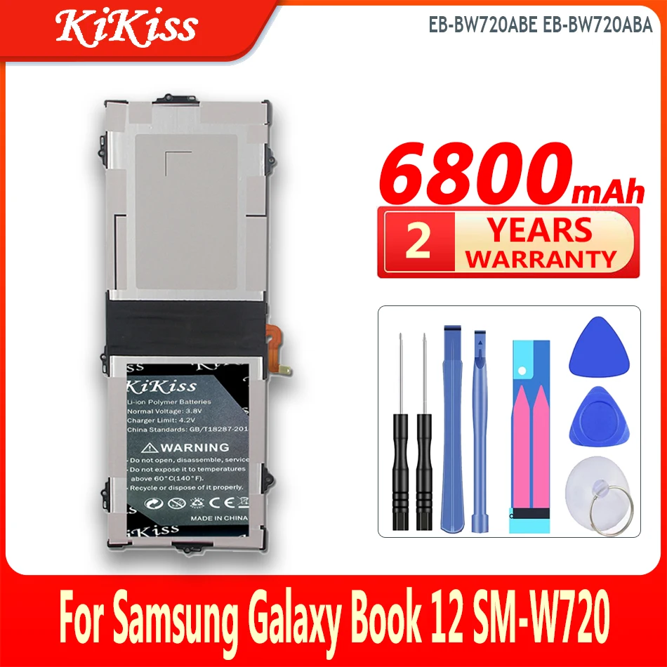 6800mAh KiKiss Battery EB-BW720ABE EB-BW720ABA For Samsung Galaxy Book 12 SM-W720 Chromebook Titan V2 XE520QAB XE521QA SM-W727V