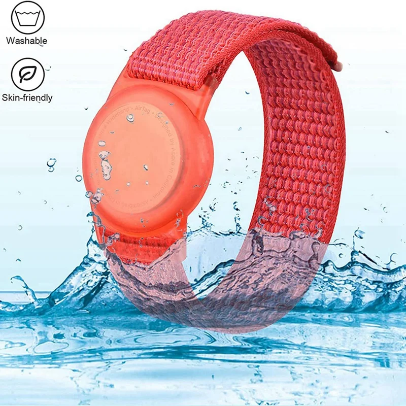 5X Kid Wristband Compatible With Apple Airtag, Protective Case For Air Tag GPS Tracker Holder With Nylon Bracelet C