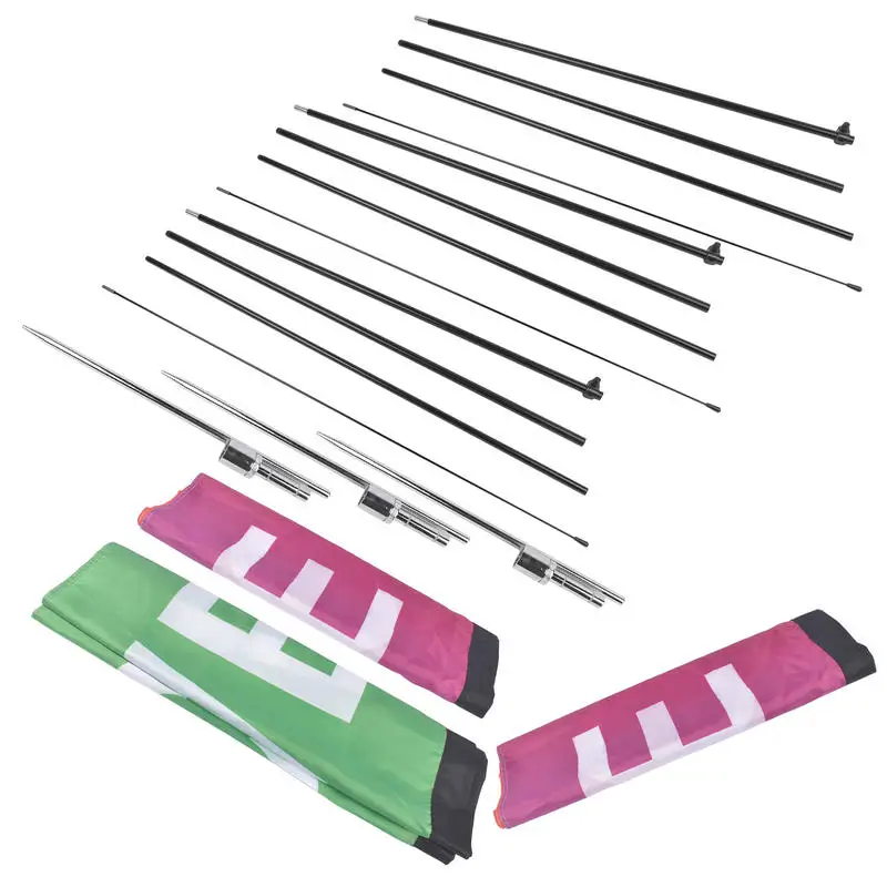 A3 - 3-Piece Advertising Flagpole Stand, Open Feather Flags with Pole Kit, 3 Banner Flags, 3 Poles, 3 Ground Stakes for Business view 4