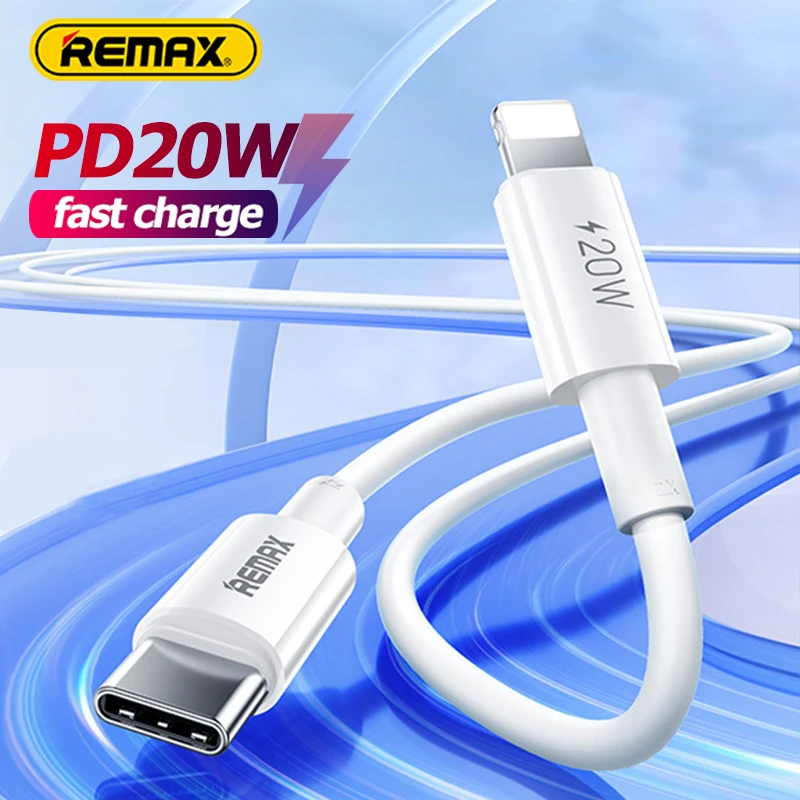 Remax PD 20W  Soft Silicone Type C for iPhone Fast Charge Data Cable Cord Wire for iPhone 14 15 Pro MAC Laptop TPE Cables C-L 2M